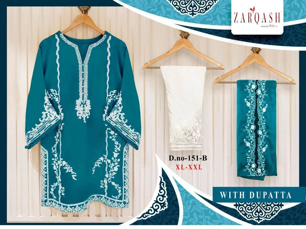Zarqash D.No 151 Faux Georgette Wholesale Pakistani Readymade Salwar Suit Catalog — Wholesale Salwar Suits, MPA wholesale from Surat - Gallery Image 4